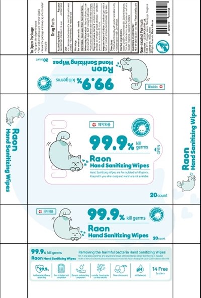 79487-203-02 (02 Raon Hand Sanitizing Wipes 93g Label)